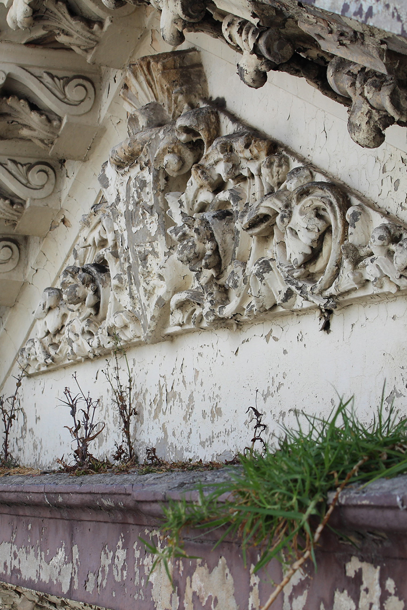 Plant growth to central parapet